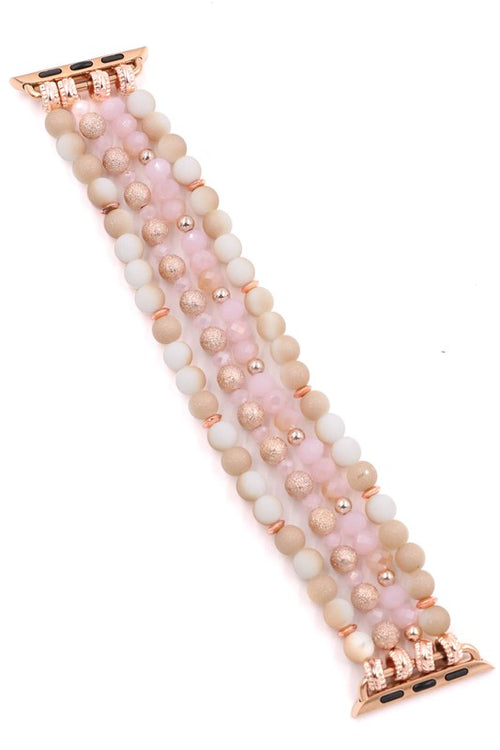 The Pink Beaded Apple Watch Band