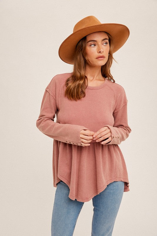 The Waffle Knit Babydoll Top