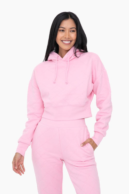 The Candy Pink Quilted Hoodie