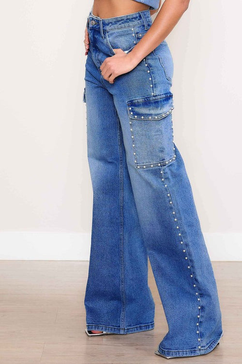 The Pearl High Rise Cargo Jeans