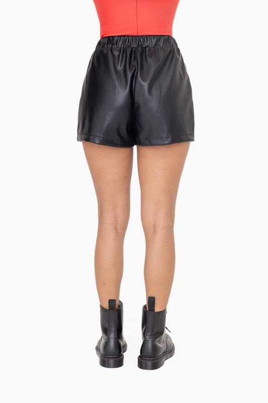 The Faux Leather Skort